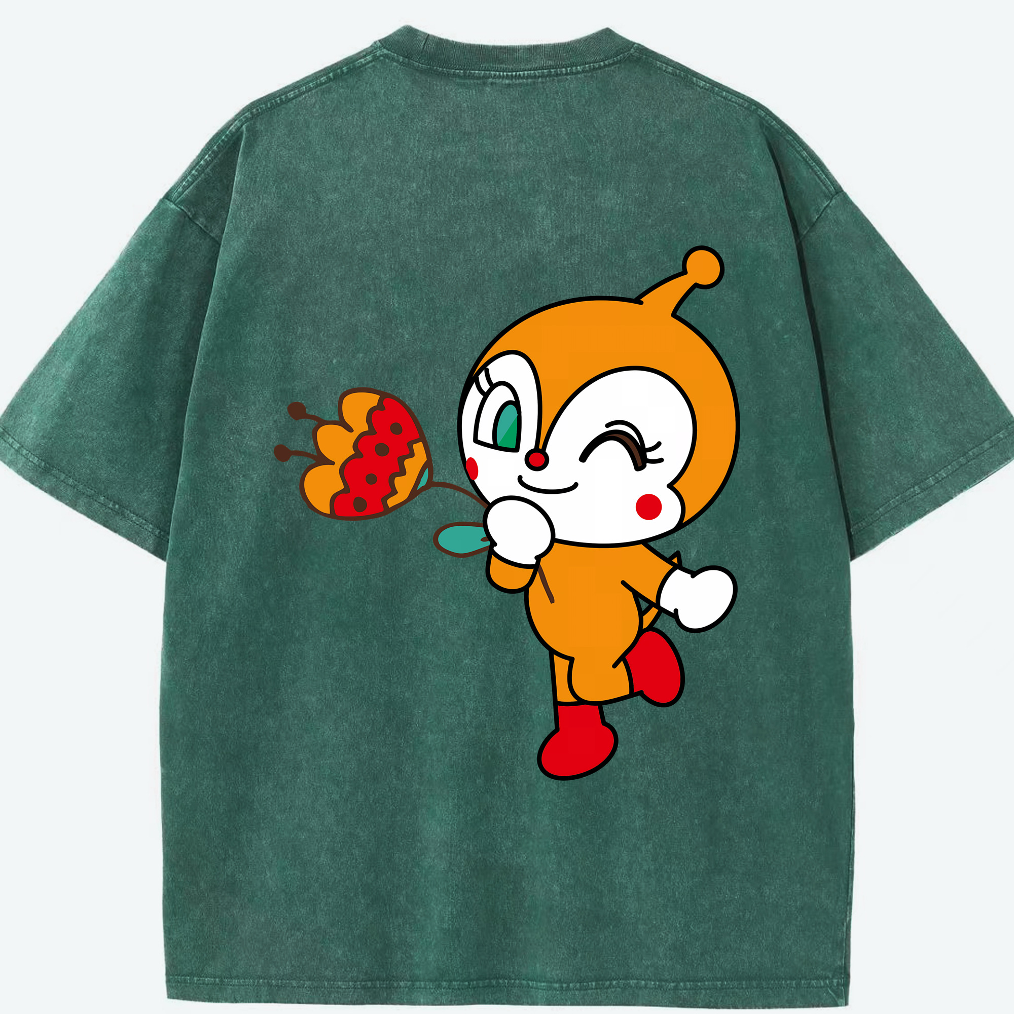 （画像用） アンパンマン Anpanman 綿100% ヴィンテージ風 半袖Tシャツ（背面プリント）